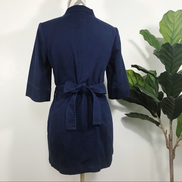 ANTHROPOLOGIE 100% cotton elegant blue pea coat - Picture 4 of 7